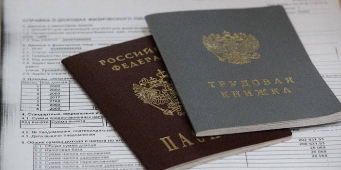 Registre de travail et passeport sur certificat de salaire