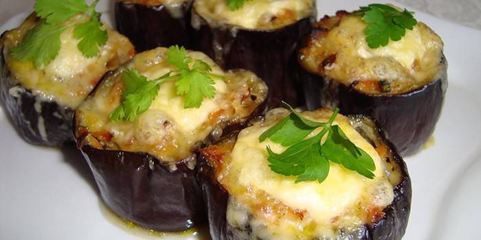 Fyldt bagt aubergine