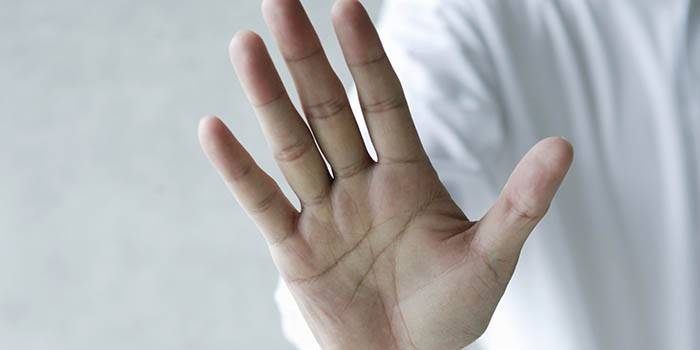 Lòng bàn tay của một người đàn ông