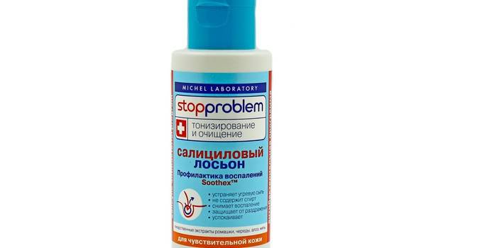Salicylic lotion i en flaske