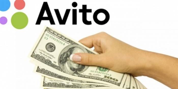 Avito logosu ve elinde para