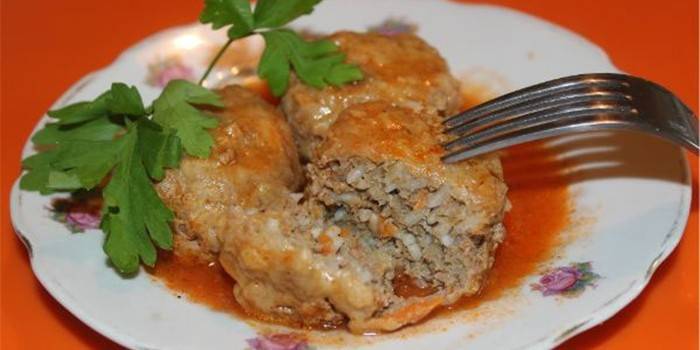 Almôndegas prontas com arroz de carne moída