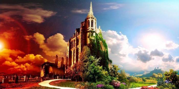 Imagem do inferno e do céu