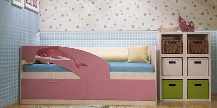 Κρεβάτι Dolphin με συρτάρια, παραγωγή Penza-Έπιπλα