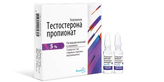 Ampullák tesztoszteron propionáttal