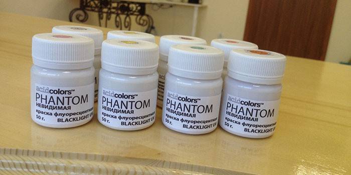 Tinta neon invisível com pigmento fosforoso Phantom