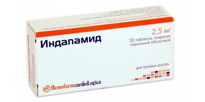טבליות Indapamide באריזה