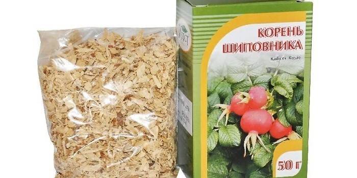 Susmulkinta erškėtuogių šaknis gamyklinėje pakuotėje