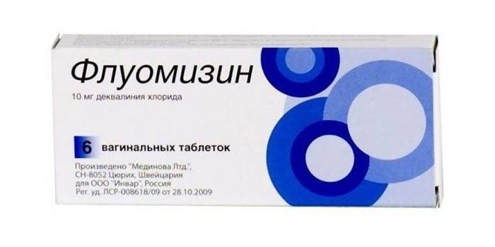 Κολπικά δισκία Fluomisinum στη συσκευασία