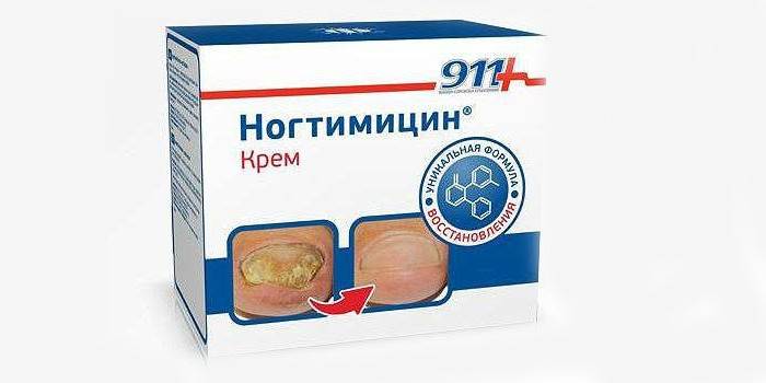Grietinėlė Nogtimycin 911 pakuotėje