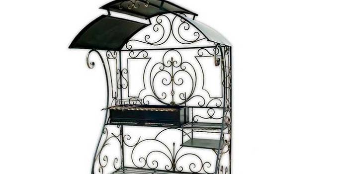 Smedet brazier med polycarbonat tag Mango Ny