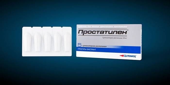 Rektale suppositorier Prostatilen i emballage