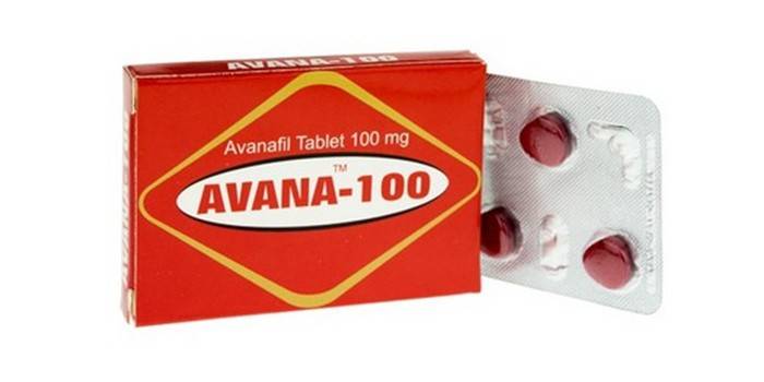 أقراص Avanafil في حزمة
