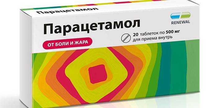 Paracetamolio tabletės pakuotėje