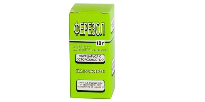 A droga Ferezol no pacote