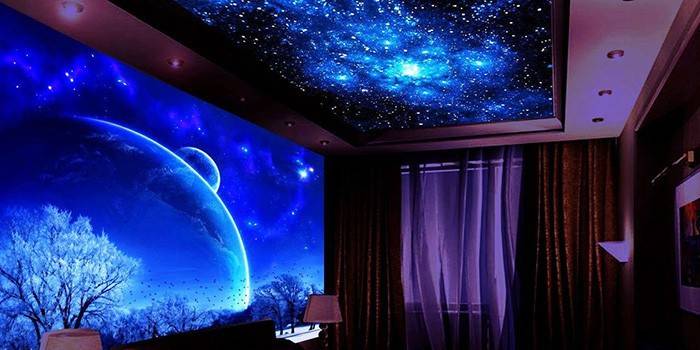 Pintura interior com tintas fluorescentes