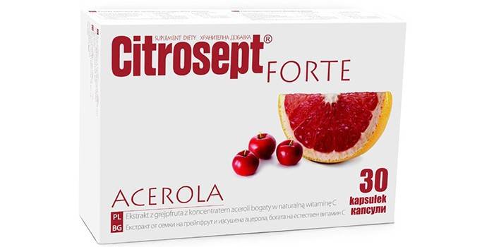 Zāles Citrocept kapsulas iepakojumā