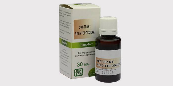 Eleutherococcus flytende ekstrakt i emballasje