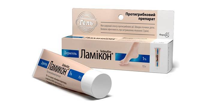 Противогъбично лекарство Lamicon в опаковката