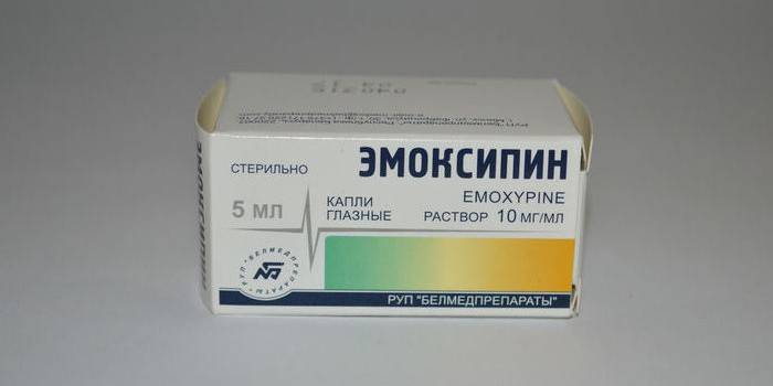 Acu pilieni Emoxipin iepakojumā