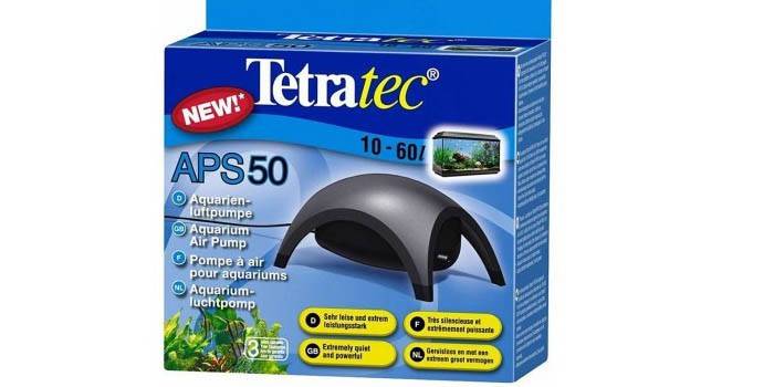 Tetra APS 50 -kompressori akvaarioille paketissa