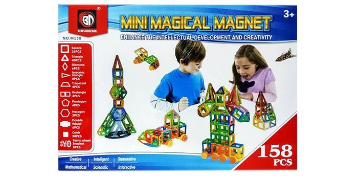 Magneettinen rakentaja Mini Magical Magnet M158 paketissa