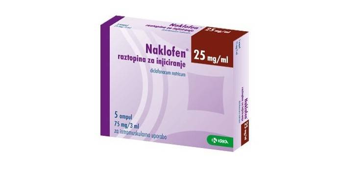 Vaistas Naklofenas pakuotėje