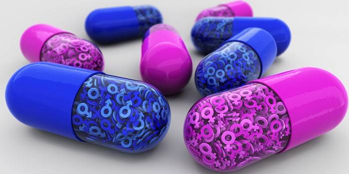 Capsules avec des icônes masculines et féminines