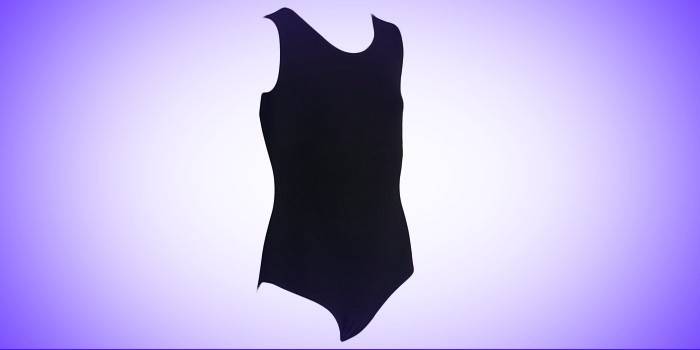 Justaucorps noir de gymnastique rythmique