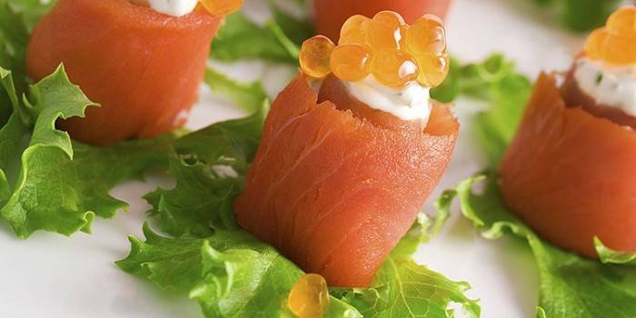 Rollos de salmón