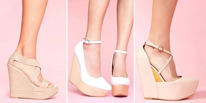 Mataas na sapatos ng wedge