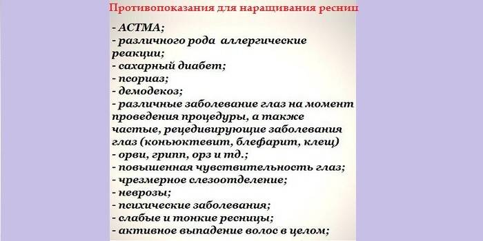 Противопоказания за удължаване на мигли