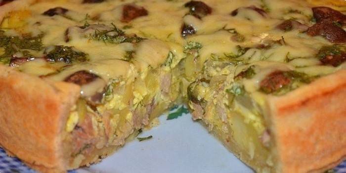 Quiche mit Hackfleisch und Champignons