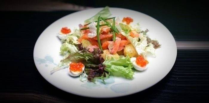 Con pescado ahumado