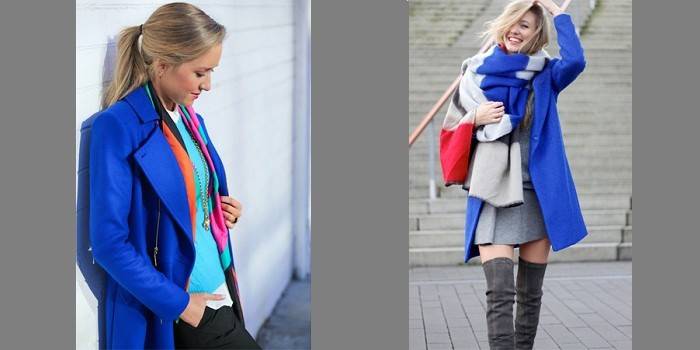 Drape Coat ของผู้หญิงสีน้ำเงิน
