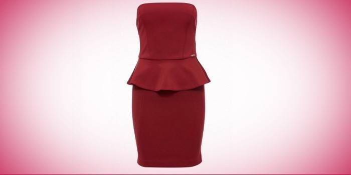 ชุดกระโปรง Burgundy Sheath กับ Peplum