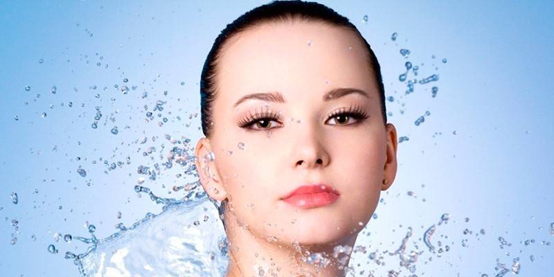 Girl and water spray
