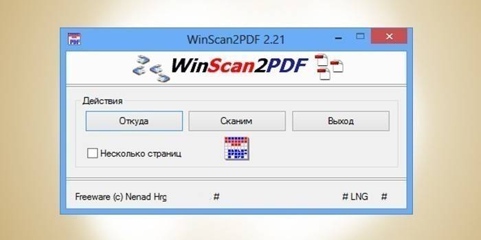 Janela do Utilitário WinScan2PDF