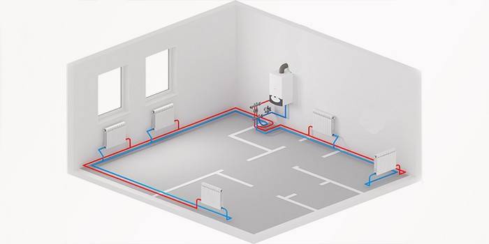 Sơ đồ hệ thống gia nhiệt kép với hệ thống dây điện phía dưới