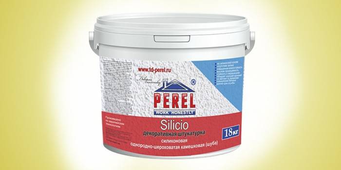 Dekorativ silikonepuds med marmorchips Perel Silicio Fur coat