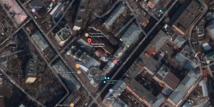 A Tatfondbank pénztárak Moszkva térképén