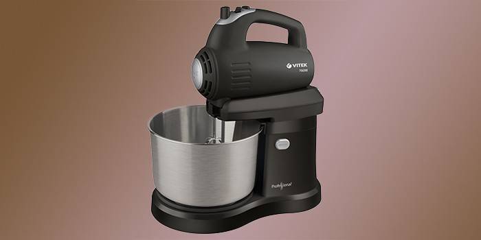 الخلاط مع وعاء دوار من الفولاذ المقاوم للصدأ Vitek VT-1415