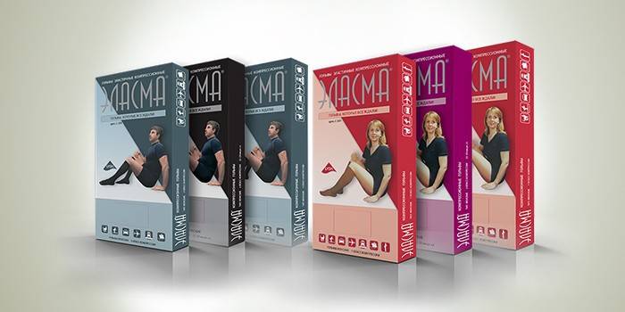 „Elasma“ kompresinės užtrauktuko kojinės pakuotėse