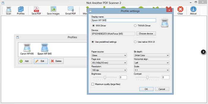 Janela do programa para o scanner NAPS2 com suporte multilíngue
