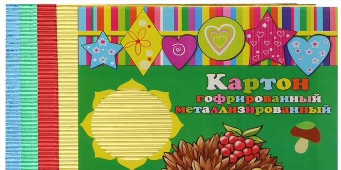 Sada metalizovanej farebnej vlnitej lepenky