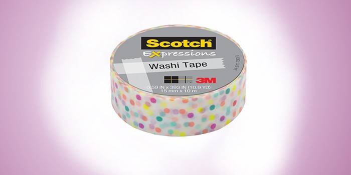 3M Scotch Washi krāsainos zirņos