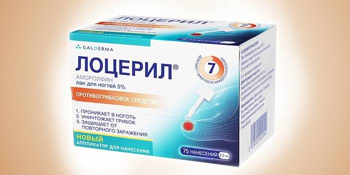 Лак за нокти Lotseril в опаковката