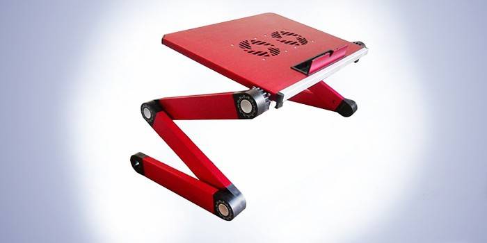 Raudonas „LapTop“ stalas T6
