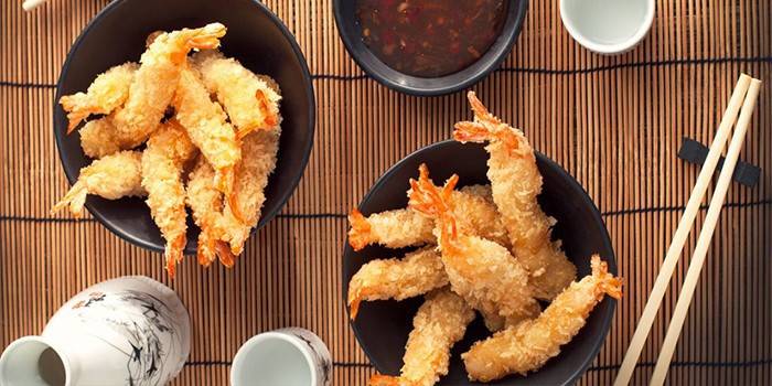 Camarones en tempura