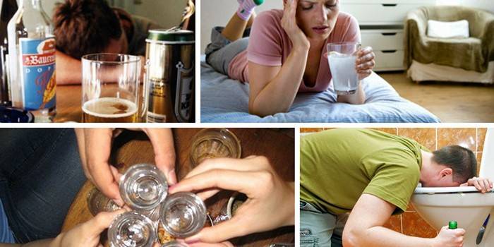 Oamenii beau și suferă de intoxicații cu alcool.